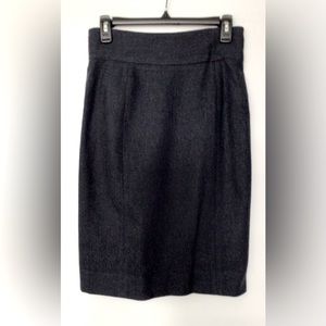 TAVÃN & MITTO Montreal Designer Luxurious Navy Wool Suit Pencil Skirt - Size 4-6